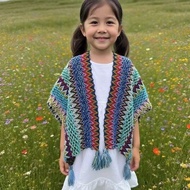 2025 Children's Ethnic Style Shawl Wear Yunnan Miao Ethnic Fashion Western Style Travel Photo Outer 