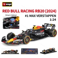 Bburago 1:24 Red Bull 2024 Racing RB20 #1 Grand Prix Max Verstappen F1 Formula Car Static Diecast Al