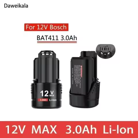 Bosch-Batería de repuesto de 12V, 3000mAh, BAT411, para Bosch BAT412A, BAT413A, D-70745GOP, 26073360