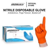 IRONskin Nitrile Orange Disposable Glove Powder Free M5.8g 100 Pcs Multipurpose