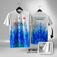 Latest badminton Jersey Custom Fullprint BNI Indonesia