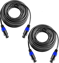 Yoico 2Pcs 100 Feet Professional Speakon to Speakon Cables Wire Speaker Audio Amplifier Cord 7mm wit