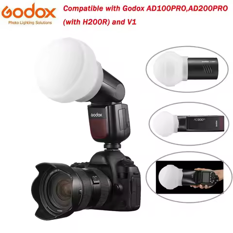 Godox AK-R22 Silicone Flash Diffusers Diffusion Ball Softbox Dome Kit For Godox V1 Flash AD100Pro AD