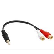 Cable 2 RCA Female to Stereo Male Cable Stereo M to 2rca F 20cm