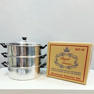 Royal Crown Aluminum STEAMER 34CM /3-Layer/Siomai/Cooking/Baking/Kitchen/Mura Makapal Good Quality