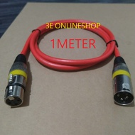 DMX CABLE Male XLR to Female XLR 1METER RED Microphone Cable Plug for Audio Mixer Amplifier