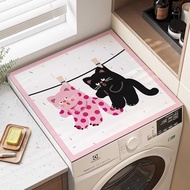 Straight Hair Cartoon Absorb Water Sunscreen Refrigerator Cover Cloth Diatom Mud Anti-dust Dirt-resi