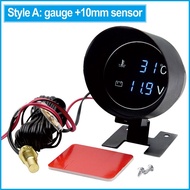 ชุดเกจวัดแรงดันไฟฟ้า และ อุณหภูมิน้ำรถยนต์ แบบดิจิตอล จอ LCD 12V-24V Car Truck Gauge เกจวัดความร้อน obd2 สมาร์ทเกจ วัดอุณหภูมิรถ