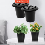 [Amleso1] 2x Grave Flower Holder Flower Pot Artificial Flowers Memorial Cemetery Vases