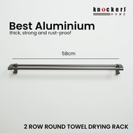 Knockers | 2-row round towel drying rack | Length 58 cm | Thick Aluminum anti-rust & corrosion KH 35