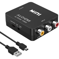 Amtake RCA to HDMI 1080P AV Converter - Komposit CVBS AV to HDMI Audio Adapter untuk PS2 Wii Xbox SN