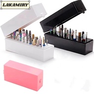 LAKAMIRY Nail Drill Bits Holder, 30 Holes Portable Design Dustproof Bit , Durable Dustproof Nail Art