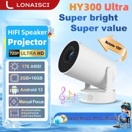 【LONAISCI】 HY300 Ultra Bright 4K Projector HIFI Speaker Android 13 Electric Focus Portable Projector