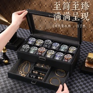 [High Quality] Jewelry Storage Box Silver Jewelry Bracelet Bracelet Earrings Leather Light Luxury An