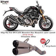 Motorcycle Exhaust Escape Modiifed Titanium alloy Middle Link Pipe Muffler For DUCATI Monster 821 Monster 1200 1200S 201