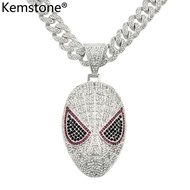 Kemstone ฮิปฮอป Zircon ชุบทองเงินสร้อยคอพร้อมจี้เครื่องประดับสำหรับผู้ชายสำหรับผู้ชาย