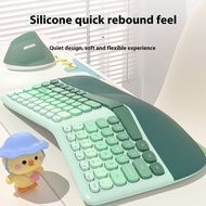 New Ergonomic Wireless Keyboard Mouse Set Desktop Notebook Office Mute Keyboard Mouse