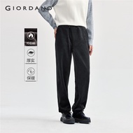 GIORDANO Women Pants Corduroy Fleece-Lined Warm Joggers Elastic Waist Exposed Seam Simple Fashion Ca