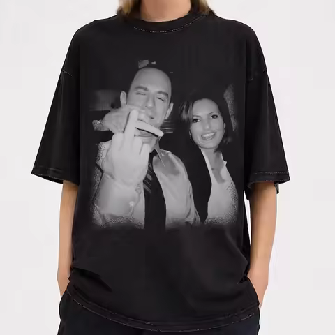 Vintage Elliot Stabler and Olivia Benson Shirt Law and Order Retro T-Shirt Short Sleeve T-shirts for