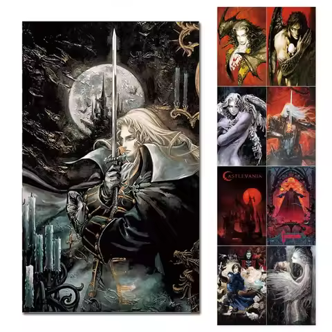 Castlevania Anime Game Poster Leon Belmont Vampire Dracula Alucard Home Wall Decor Stylish Room Deco