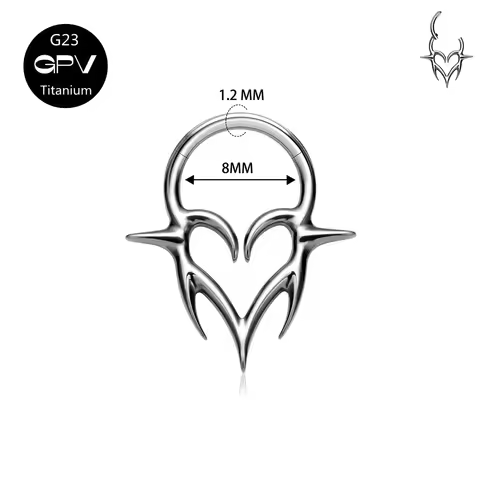G23 F136 Titanium shaped Thorn Nose Ring Punk Men's and Women's Nose Median Ring Perforated Jewelry 