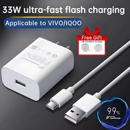 Vi Vo Y29s V27 5G Charger 33W US Spec Adapter Support Flash Charge 2.0 Fast Charging Type-C USB Cabl