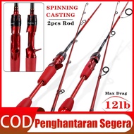 DAIWA Rod Casting Fishing Rod Spinning Joran Pancing Carbon 2 Sections 1.8/2.1M/4-12lb
