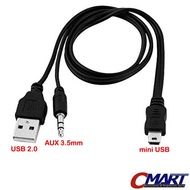 Kabel mini USB to AUX Audio Speaker 3.5 mm & USB - CBL-UBNMUBAM35M-045