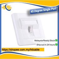 Commscope AMP Faceplate – 45Degree Angle 1Gang RJ45 Cat 3 / CAT 5e / CAT 6 [RDB]