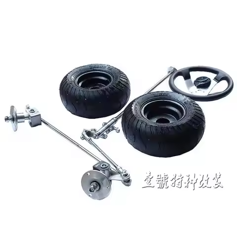 168CC GO KART KARTING ATV Front Steering Gear Rack Universal Joint Tie Rods Steering Wheel With 6 In