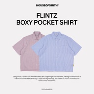 KEMEJA House of Smith Men's Boxy Shirt - Flintz Boxy Pocket Shirt - Boxy Shirt Boxy Shirt Men