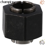 CHAMPIONO Router Collet Replacement, Silver Steel Router Fittings, Portable M19 1/2" Black Carving|c
