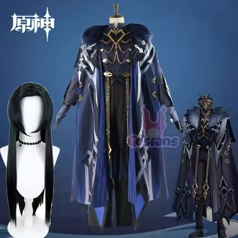 The Captain Il Capitano Fatui The Leader Cosplay Costume Wig Outfit Genshin Impact Anime Fatui Mask 