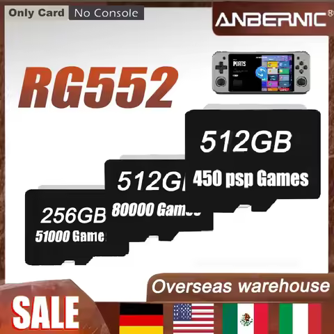 ANBERNIC RG552 Memory Card SD TF CARD Retro Handheld Game Console Psp Games 500 in 1 Card GAMES Card