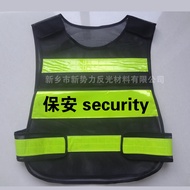 Breathable Luminous Reflective Reflective Reflective Vest Black Net Warehouse Security Construction 