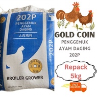 [Repack] 5kg Gold Coin 202P Penggemuk Ayam Daging / Broiler Grower