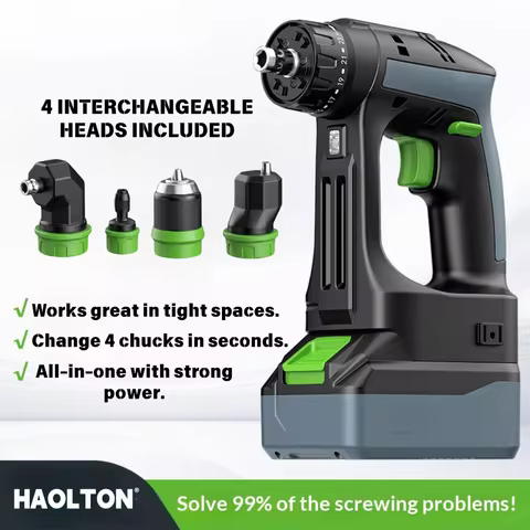 Fit FESTOOL CXS12 Brushless Cordless Drill 4-in-1 Multi Chuck Offset Right Angle Quick Release Metal