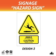 Hazard Sign | Dangerous Chemical | Forklift | Slippery Surface | Laser Hazard | Hot Surface | Radiat
