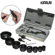 KIPRUN 11pcs woodworking hole saw set drill bit carbon steel 19-64mm hole cutter set for plasterboar