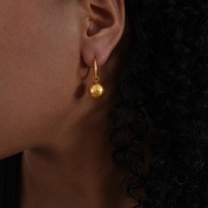 European Style Metal Feeling 18K Gold Ball Pendant Stainless steel Earrings