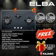ELBA EGH-E9523G(GR) / EGH-E9522G(GR) 3 Burner Built In Glass Hob / Gas Stoves / Built in Hob with Sa