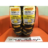 PIRELLI DIABLO ROSSO SPORT 70/90-17,80/90-17,80/80,90/80-17,100/80-17,110/70-17 Tubeless / Motorbike Tyre / Motor Tayar