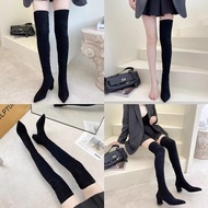 [ PREMIUM QUALITY ] Women's High Heels Boots Pointed Thick Heels Over Knee Boots