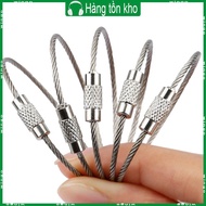 WIN 10 Pcs Large Key Rings Wire Holder Stainless Steel Wire Keychains Cables