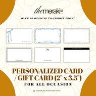 Personalized 2"x3.5" Card / Note Card / Gift Card