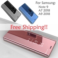 Samsung Galaxy Note 9 A7 2018 A9 2018 Mirror Flip Pouch Case Cover Casing