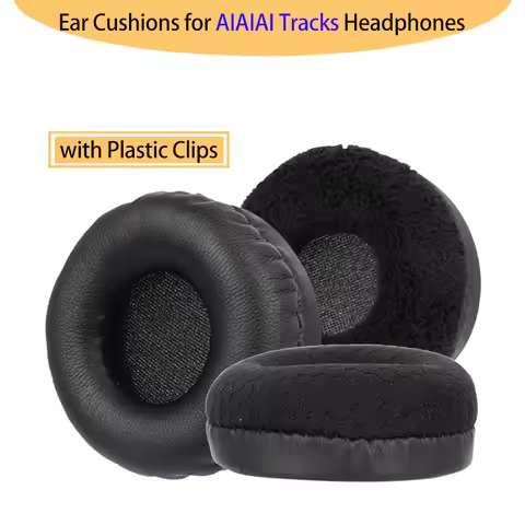 Soft Black Mesh Fabric Velour PU Leather Foam Earpads for AIAIAI Tracks Headphones Replacement Ear C