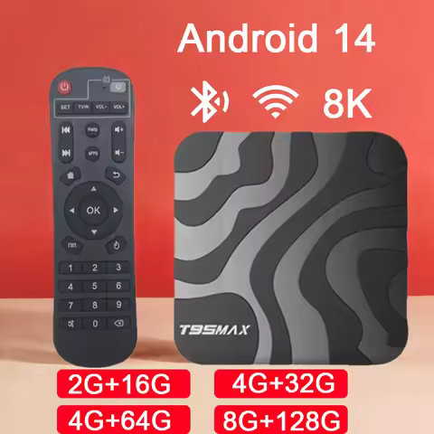 T95 MAX Android 14 Smart TV Box Allwinner H618 64G 128G ROM 2.4G&5G Dual Wifi 4K 8K HDR10+ BT5.0 Voi