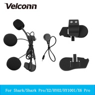 Type-C 2 In 1 Hard&Soft Microphone Headphone For HY-1001 HY-02 X2 Motorcycle Bluetooth Intercom Clip