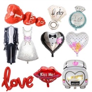 婚禮主題氣球裝扮用品I LOVE U婚房裝飾求婚戒指氣球Kiss Me紅唇